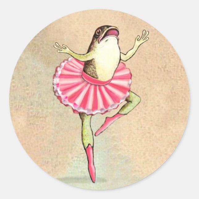 Stickers Ballerina Frog Joyeux Danser (Devant)
