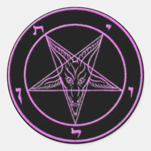 Stickers Baphomet Noir/Rose