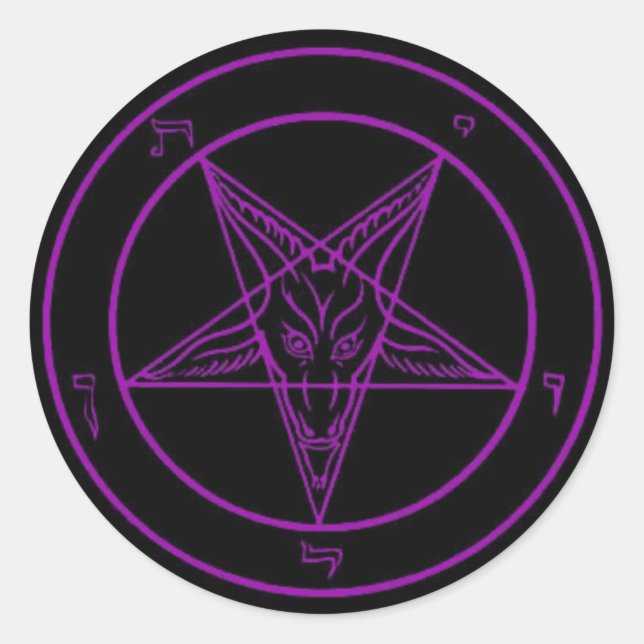 Stickers Baphomet Noir/Violet (Devant)