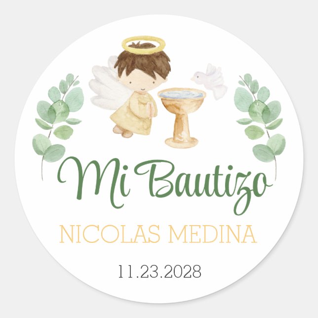 Stickers Baptême Bautizo Pegatinas Espagnol Españo (Devant)