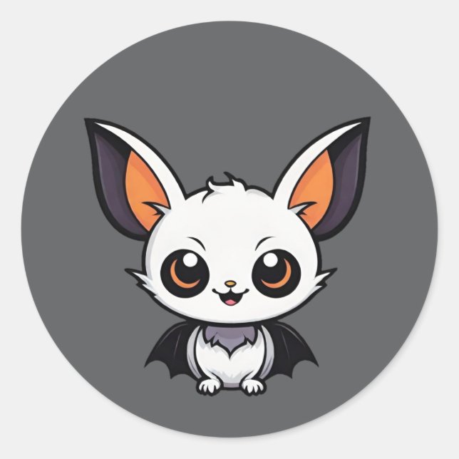 Stickers Bat Vampire Halloween en caricature blanc (Devant)