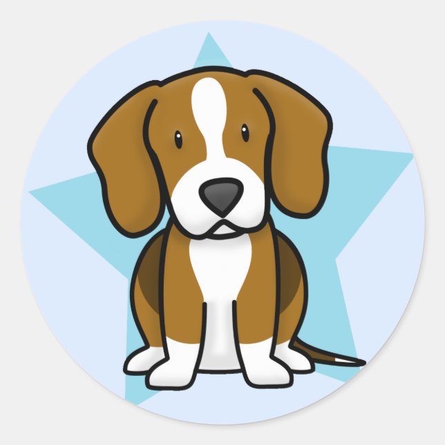 Stickers Beagle Kawaii Star (Devant)