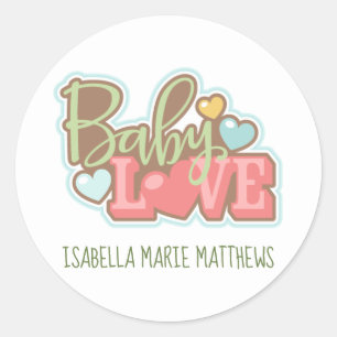 Stickers Bébé Amour, 3 pouces (feuille de 6)