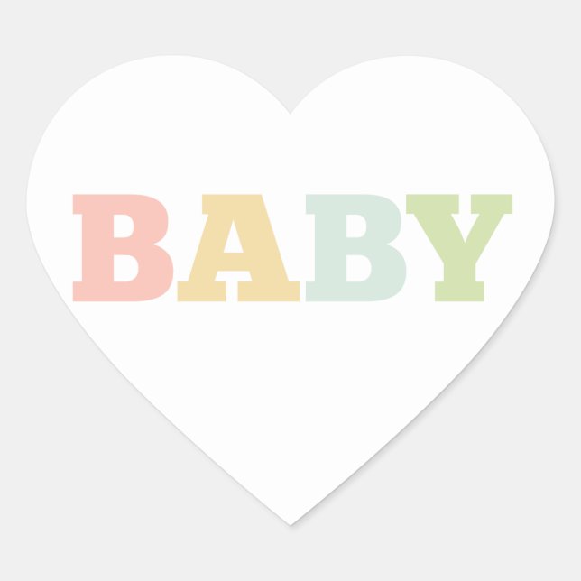 stickers bébé multicolore, coeur (Devant)