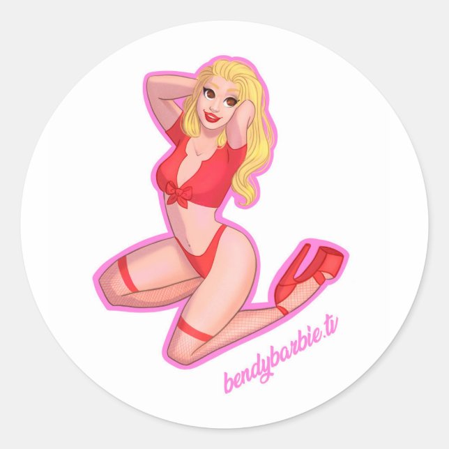 Stickers BendyBarbie Cartoon (Devant)