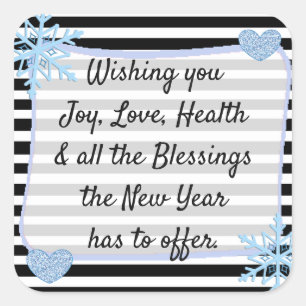 Stickers Bénédiction de Noël noir et bleu