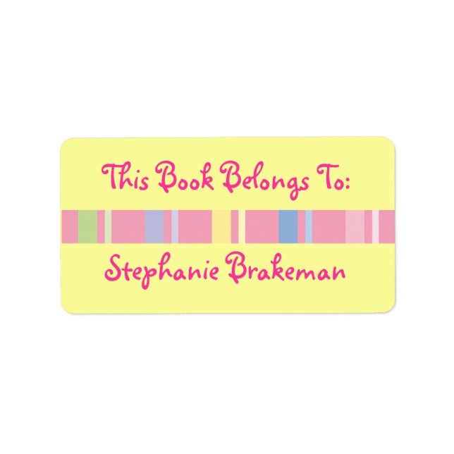 Stickers Bibliothèque de plaques pour filles perso (Devant)