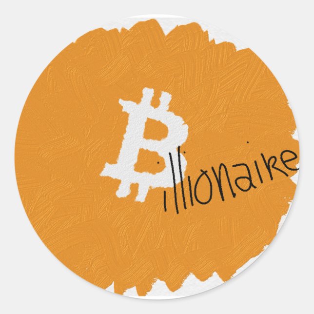 Stickers Bitcoin Billionaire Artsy (Devant)
