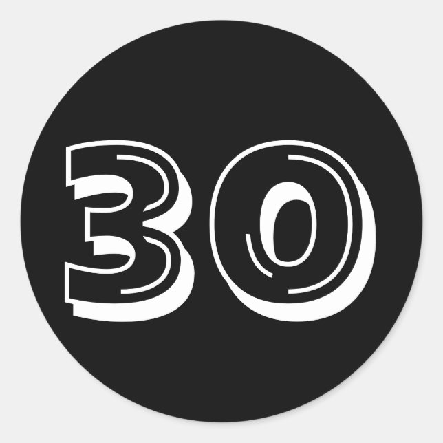 Stickers Black 30th Birthday (Devant)