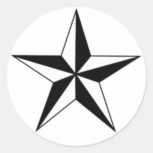 Stickers Black and White Nautical Star