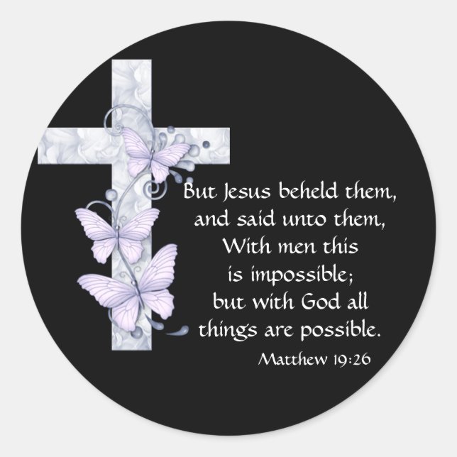 Stickers Black avec Croix Bleue et Papillons (Devant)