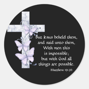 Stickers Black avec Croix Bleue et Papillons