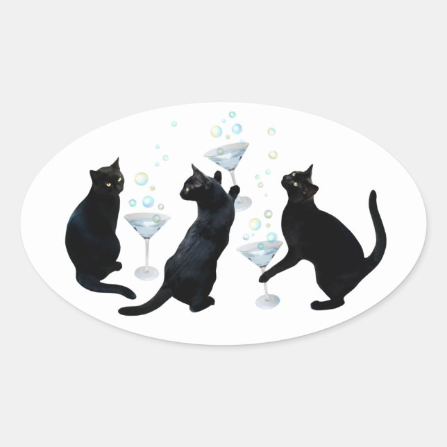 Stickers Black Cats Martinis (Devant)