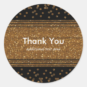 Stickers Black Faux Brossé Gold Parties scintillan