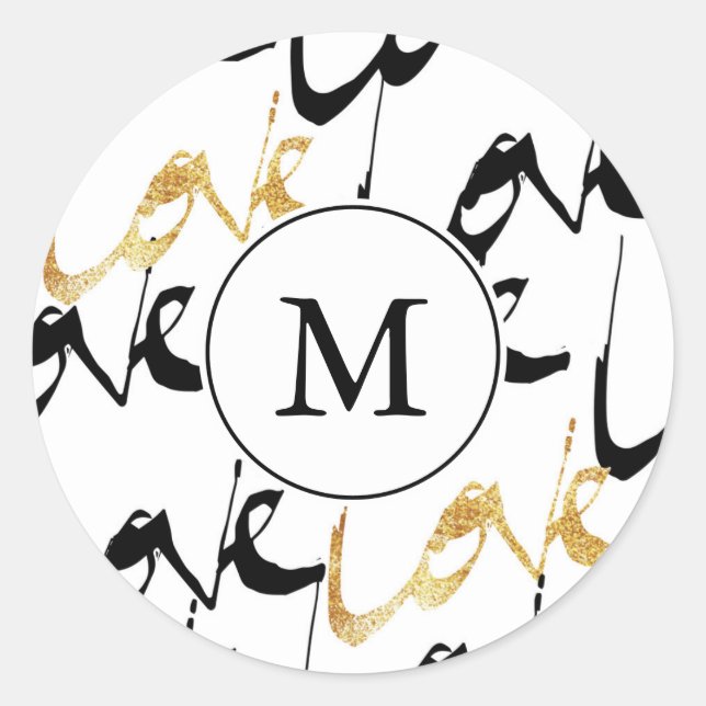 Stickers Black & Gold Monogram Love (Devant)