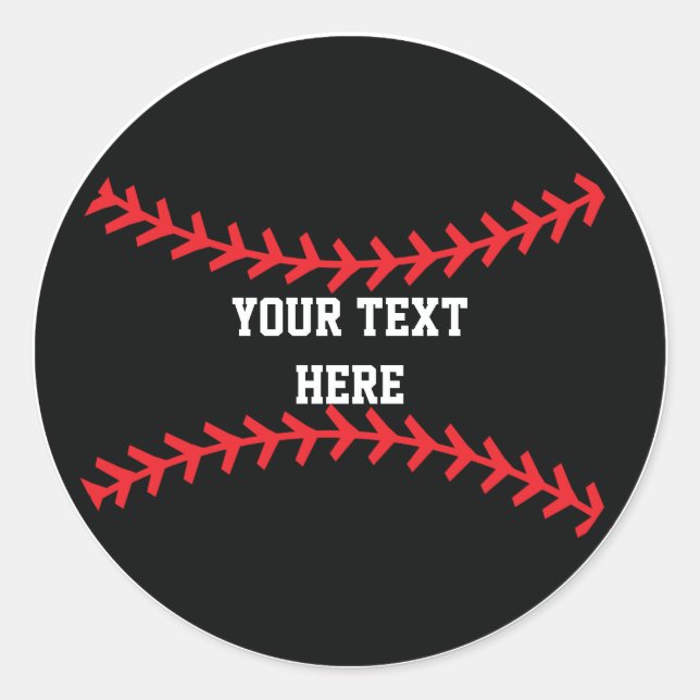 Stickers Black Red Baseball Sports Anniversaire (Devant)