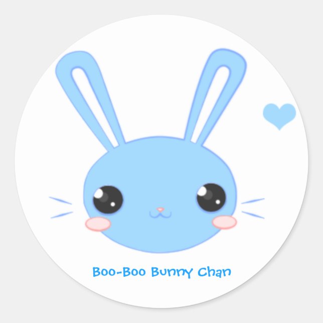 Stickers Bleu Boo-Boo Bunny Chan (Devant)