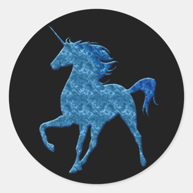 Stickers Blue Fire Unicorn (Devant)