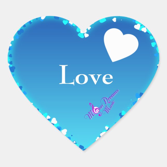Stickers Blue Heart Love (Devant)