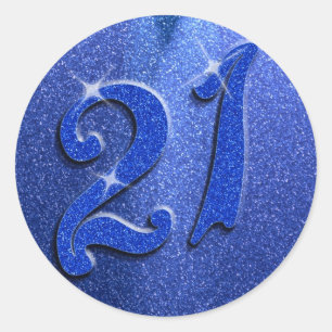 Stickers Blue Sparkly 21e anniversaire
