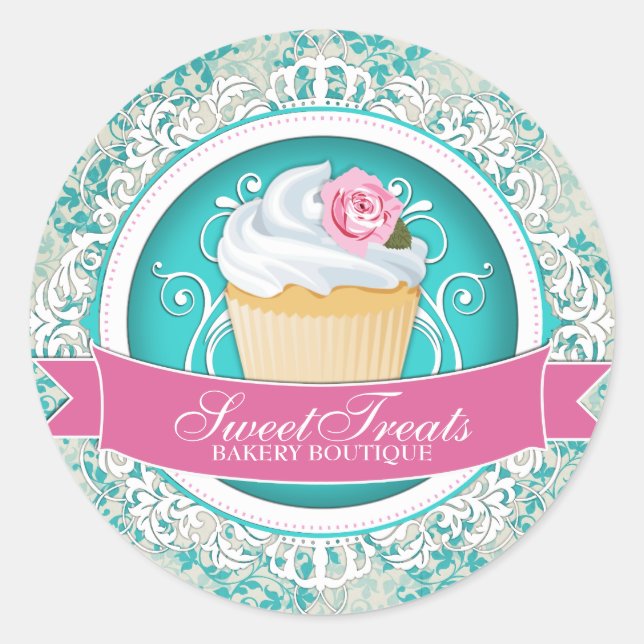 Stickers Boîte à Cupcake chic et élégant (Devant)