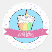 Stickers Boîte de boulangerie Rainbow Unicorn Cupc