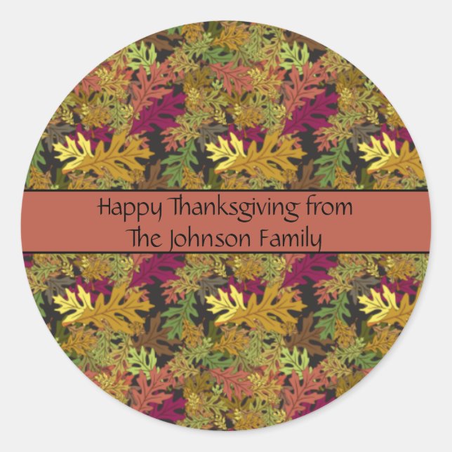 Stickers bon thanksgiving Automne (Devant)