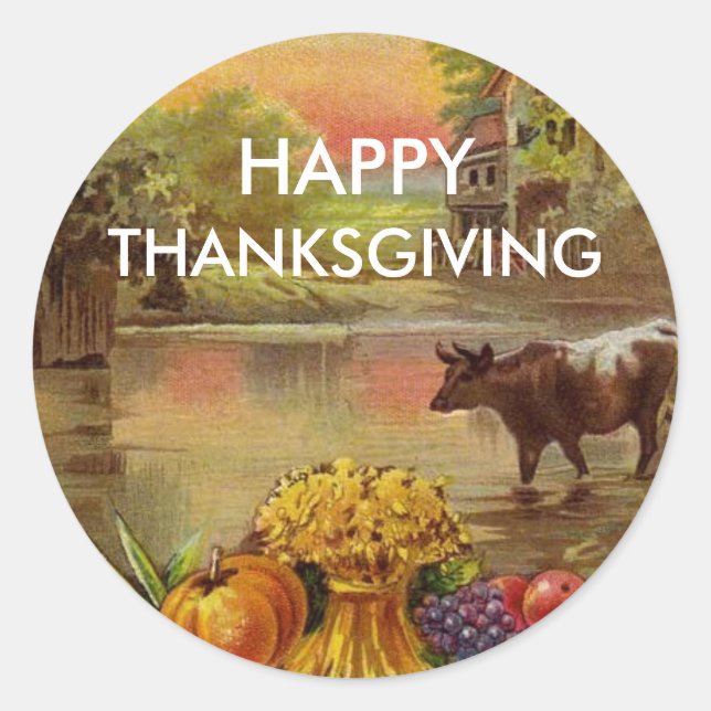 Stickers Bon thanksgiving de récolte abondante (Devant)