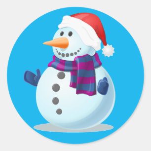stickers bonhomme de neige heureux