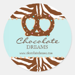 Stickers boulangerie Pretzel Chocolat Bleu 2