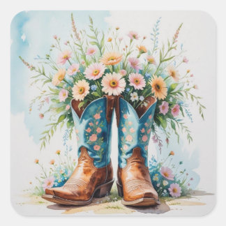 Stickers Bouquet Bottes pour fille | Thème occiden