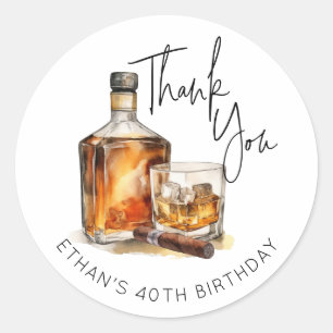 Stickers Bourbon Merci personnalisé Étiquettes Whi