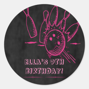 Stickers Bowling Chalkboard Anniversaire