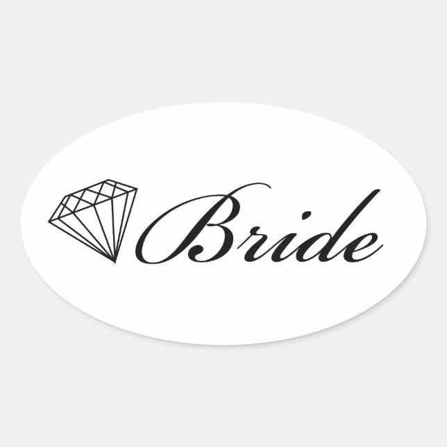 Stickers Bride Diamant Sur Blanc (Devant)