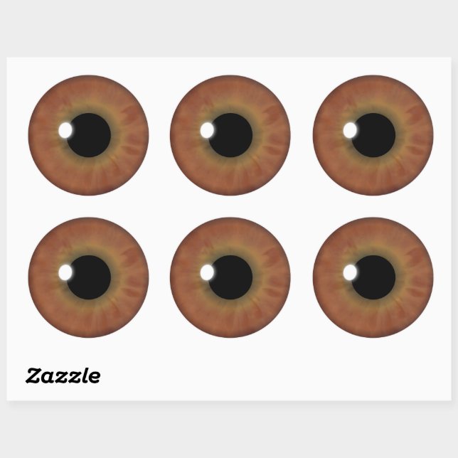 Stickers Brown Eye Iris Cool Eyeball Personnalisé  (Feuille)