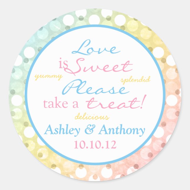 Stickers Buffet Pastel Rainbow Polka Dot Candy (Devant)
