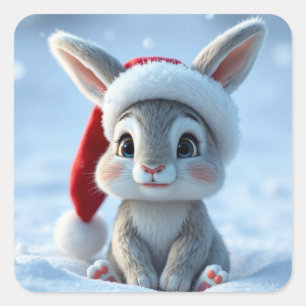 Stickers Bunny de Santa Hat