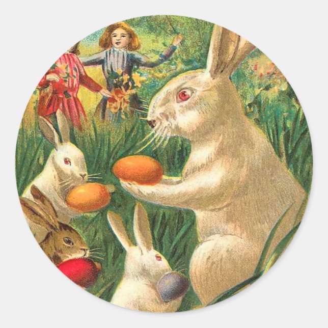 Stickers Bunny vintages de Pâques (Devant)