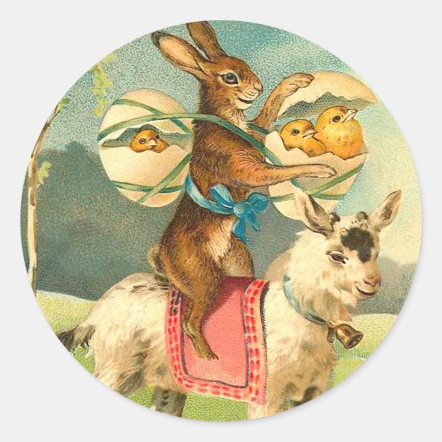 Stickers Bunny vintages de Pâques (Devant)