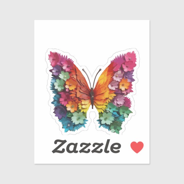 STICKERS Butterfly Flowery (Feuille)