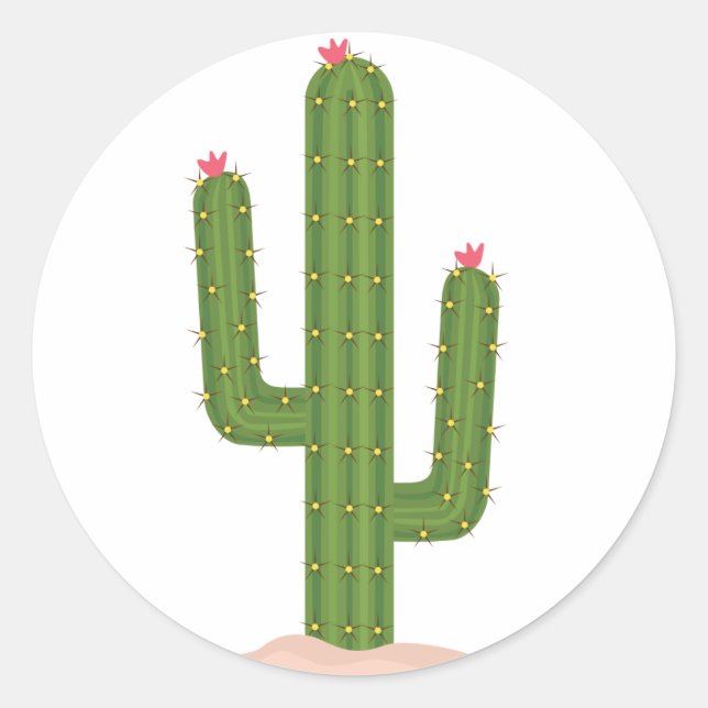 Stickers Cactus vert rose (Devant)