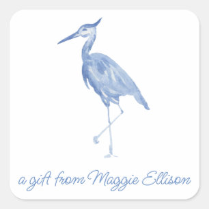 Stickers Cadeau Chinoiserie Aquarelle Blue Heron
