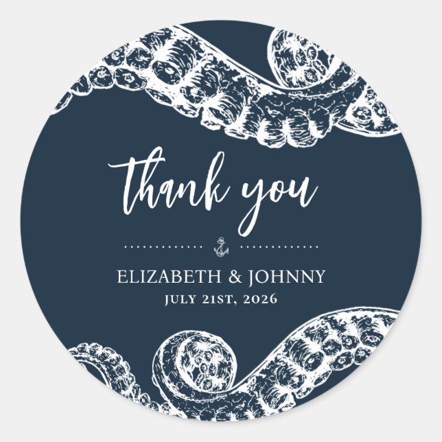 Stickers Cadeau Marine Nautique Octopus Favoriser (Devant)