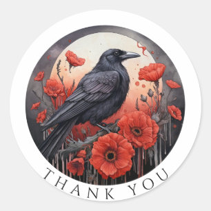 Stickers Cadeau Merci Sticker Fleurs d'Oiseaux de 