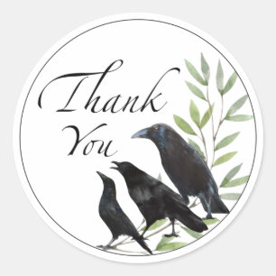 Stickers Cadeau Merci Sticker Fleurs d'Oiseaux de 