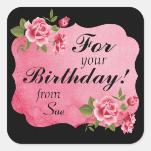 Stickers Cadeau Personnalisé Rose Élégant