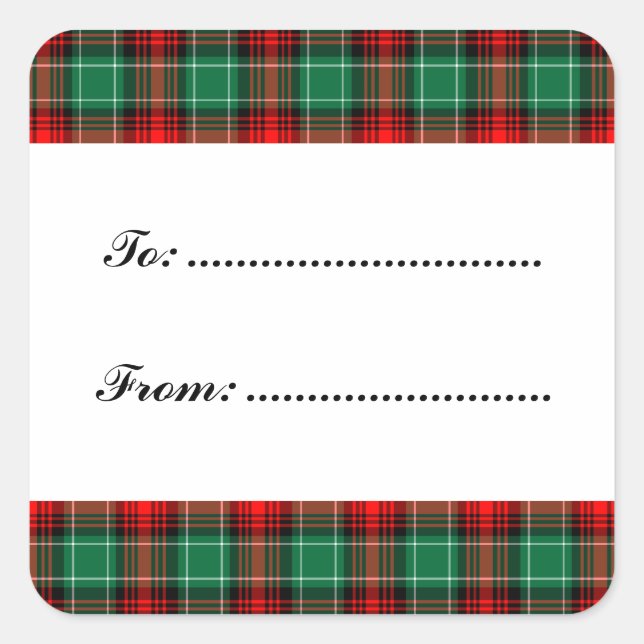 Stickers Cadeau Vert Rouge Vacances Plaid (Devant)