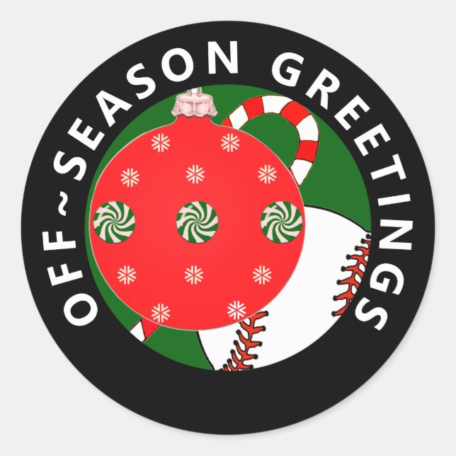 Stickers cadeaux de Noël de baseball (Devant)