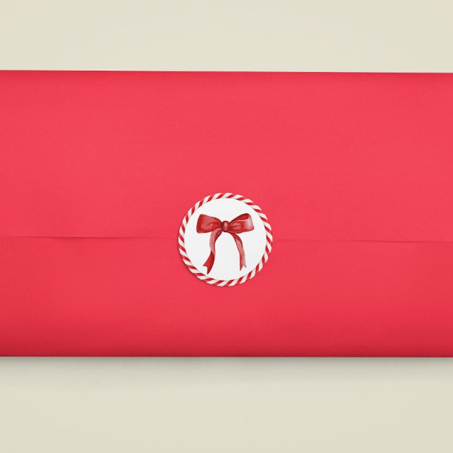 Stickers cadeaux de Noël Sucre de canne Red Bow (Créateur téléchargé)