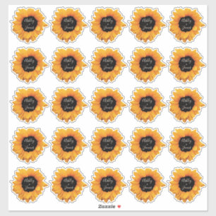 Stickers Cadeaux Monogrammes de tournesol radiant